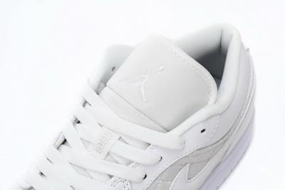 wholesale quality air jordan 1  low quilted triple white