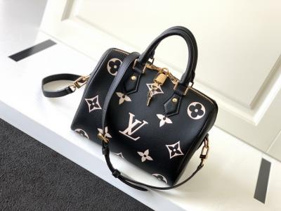 wholesale quality louis vuitton white speedy bandoulière 25 m58947 black