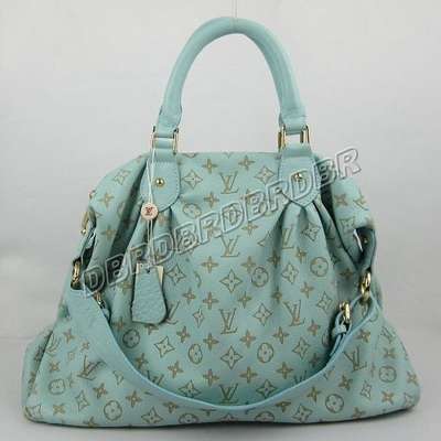 Discount Louis Vuitton Handbags Leather M95007 light blue Wholesale