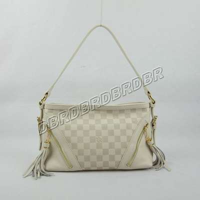 Discount Louis Vuitton Handbags Leather N96883 beige white Wholesale