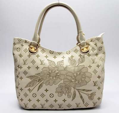 Discount Louis Vuitton Handbags Leather M98032 beige white Wholesale