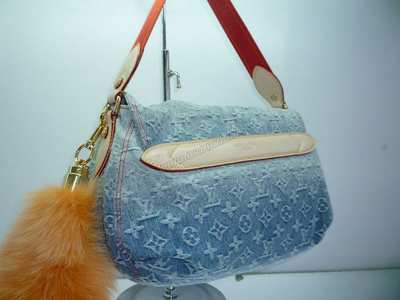 discount louis vuitton handbags monogram denim m40416 blue wholesale