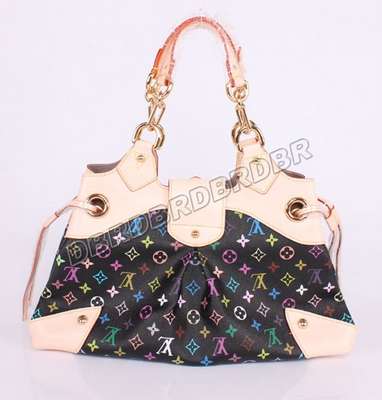 discount louis vuitton handbags monogram multicolore m40124 black pink wholesale