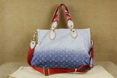 discount louis vuitton handbags monogram denim m40411 blue wholesale