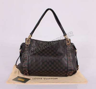 Discount Louis Vuitton Handbags Leather M96698 black/gray Wholesale