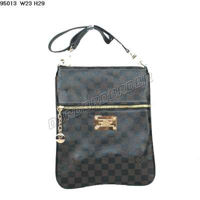 Discount Louis Vuitton Handbags Leather 95013 black/gray Wholesale