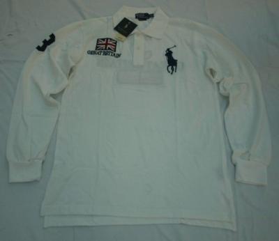 Ralph Lauren men Polo shirt-long sleeve-whiteNo.328