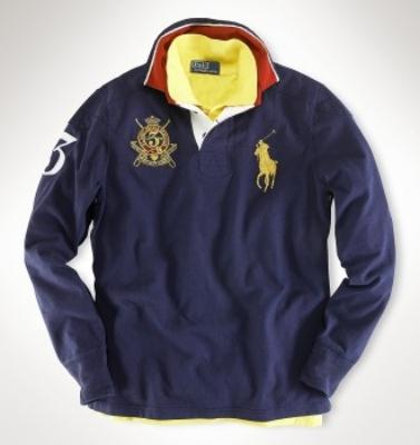 Ralph Lauren men Polo shirt-long sleeve-navy blue No.356