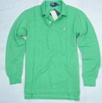 Ralph Lauren long sleeve men polo shirt-light green-small pony