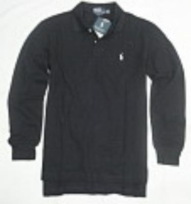 Ralph Lauren long sleeve men polo shirt-black-small pony No.174