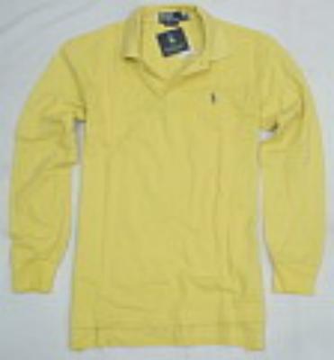 Ralph Lauren long sleeve men polo shirt-light yellow-small pony No.176