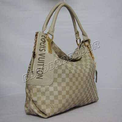 discount louis vuitton handbags leather n96113 beige white wholesale