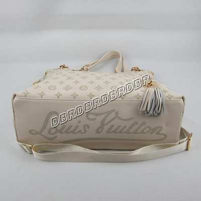 discount louis vuitton handbags leather m95130 monogram beige white wholesale