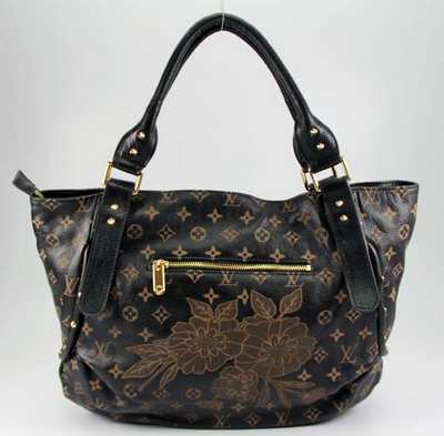 discount louis vuitton handbags leather m90713 black wholesale