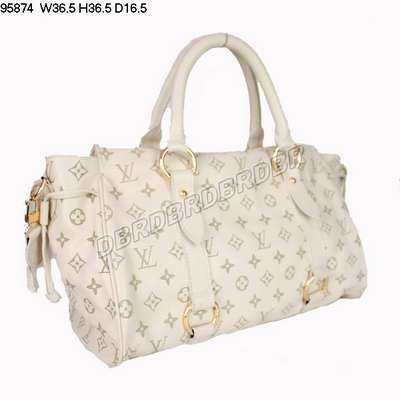 discount louis vuitton handbags leather 95874 beige white wholesale